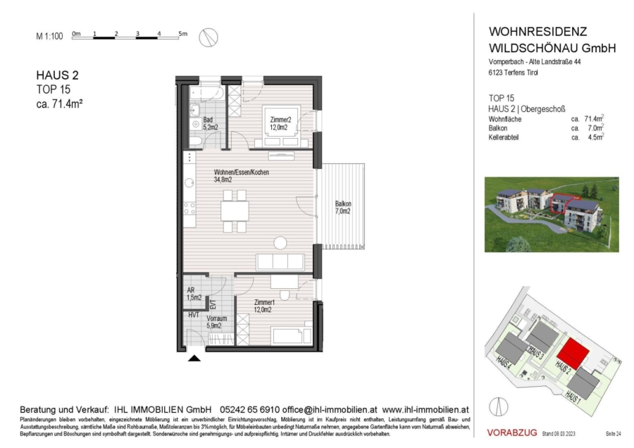 Top 13 - 2-Zimmer, 1. OG - Grundriss