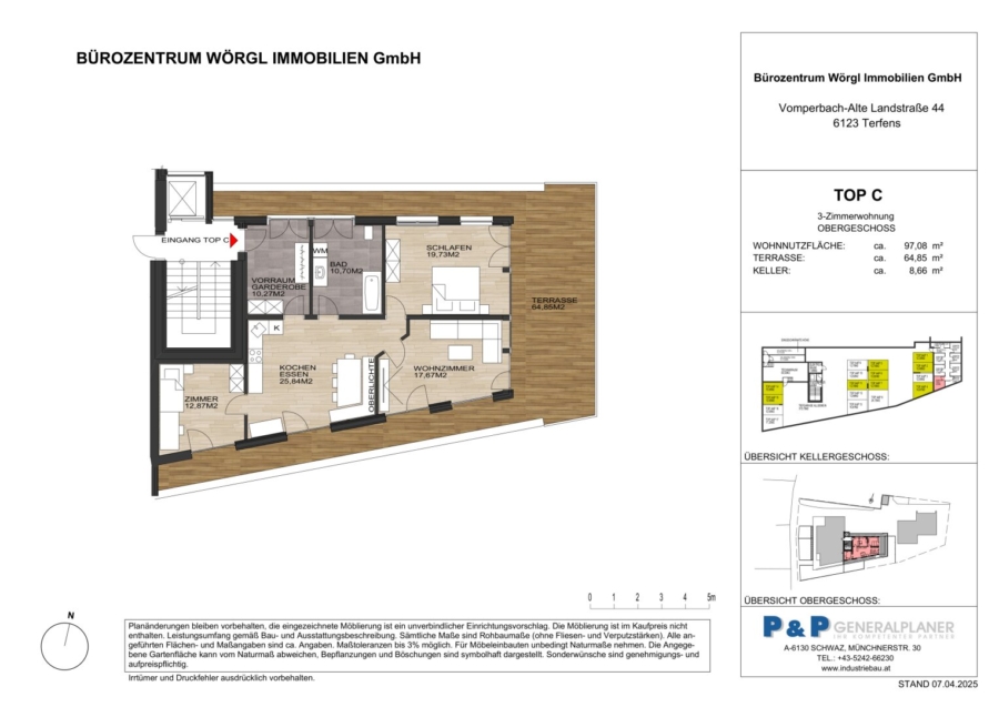 TOP C - 3-Zimmer-Wohnung - 1. OG - Grundriss