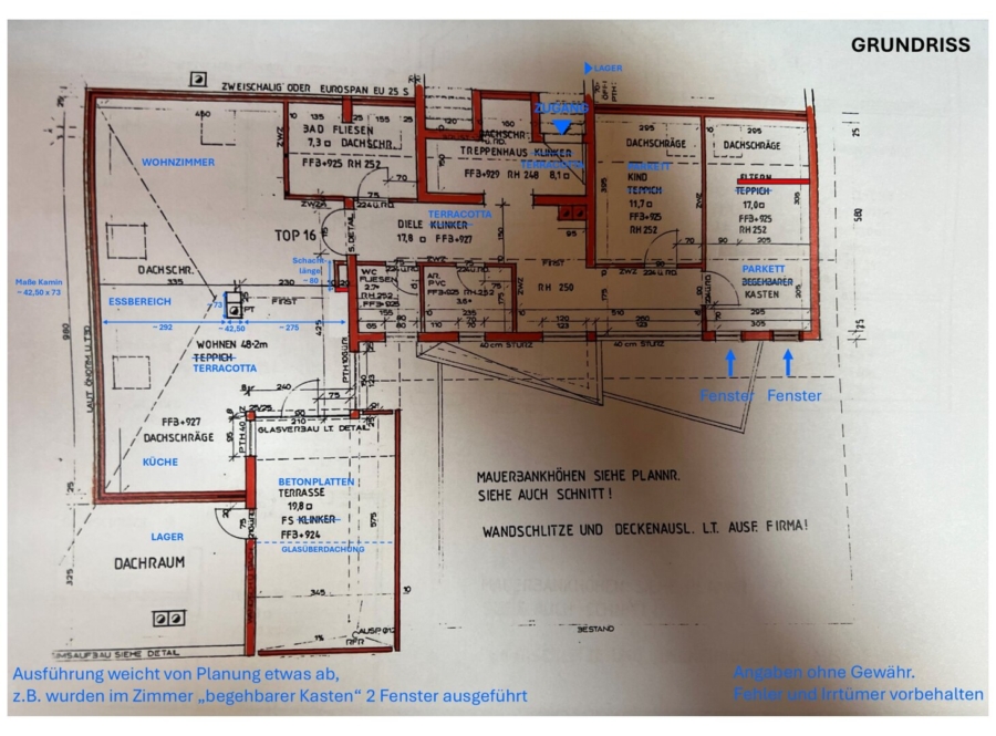 Penthouse-Wohnung in Volders zu verkaufen - Grundriss