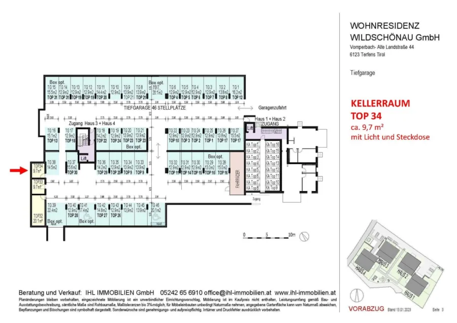 Kellerraum Top 34 - Grundriss
