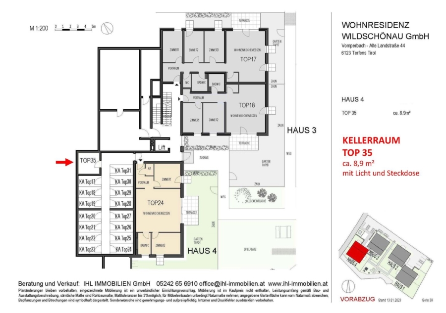 Kellerraum Top 34 - Grundriss