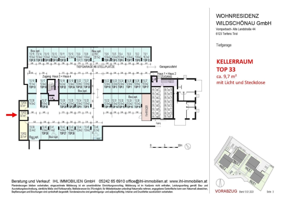 Kellerraum Top 33 - Grundriss